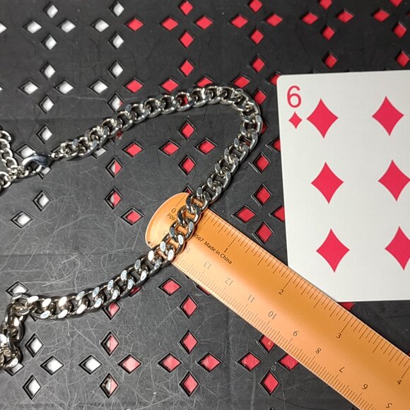 19 Inch Heavy Metal Curb Link Necklace - Picture 9 of 11